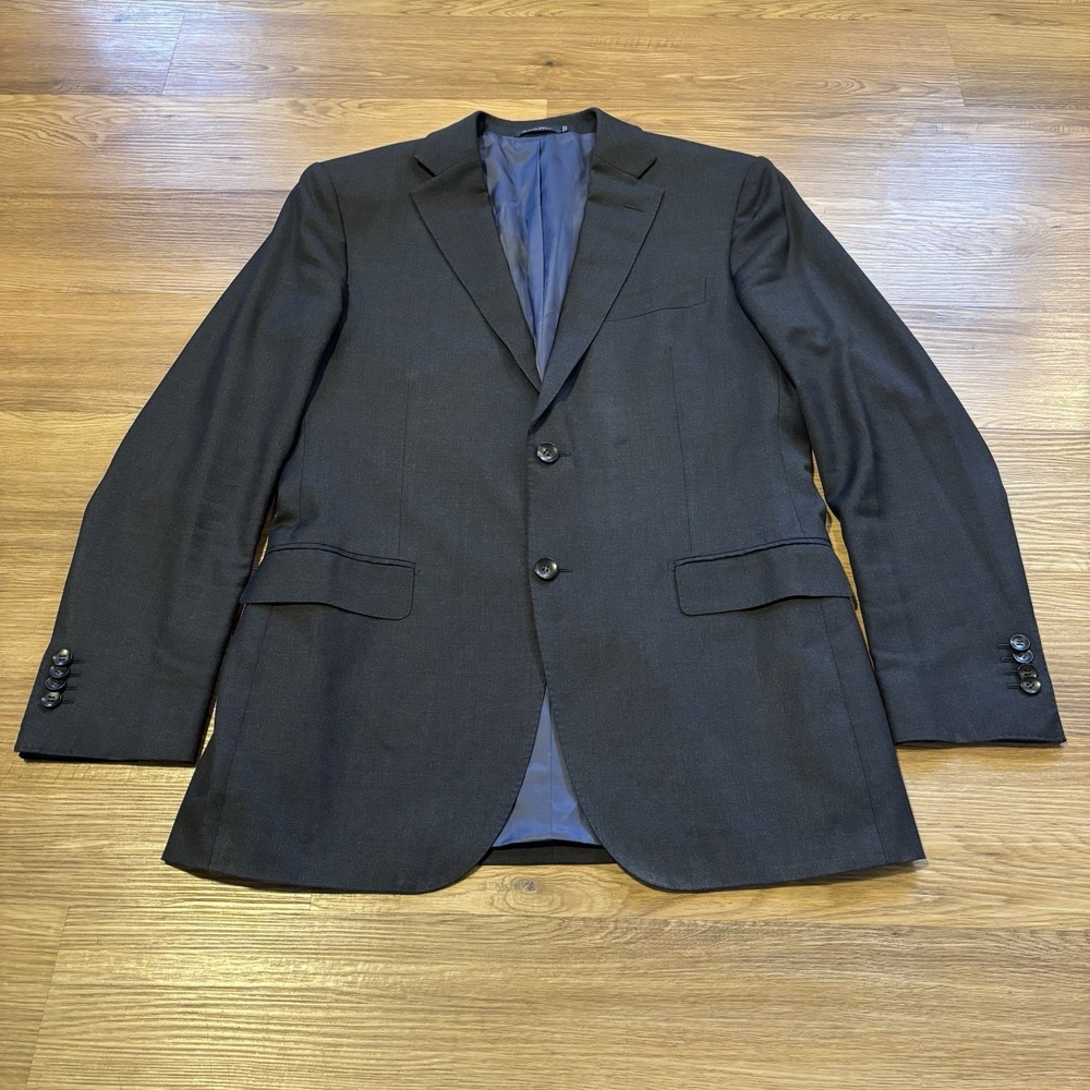 Suitsupply Napoli Blazer 42L Reda 1865 Pure‎ Wool Single Breasted Dark Gray